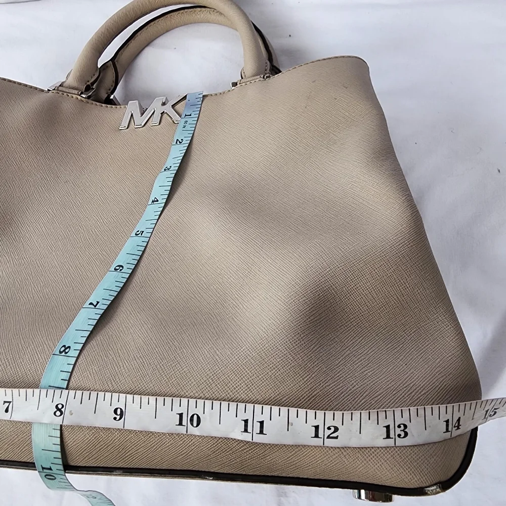 MICHAEL KORS FLORENCE DARK DUNE LARGE‎ LEATHER SATCHEL HANDBAG